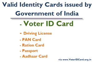 Election Card or Voter Card can be used as a valid photo identity proof
