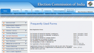 election commission of India and forms
