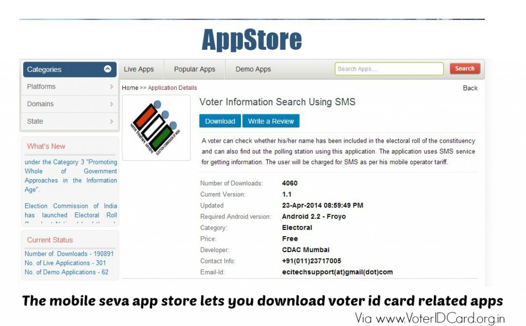 You can download voter id card download related apps