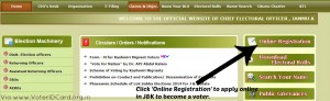 online voter registration on CEO J&K