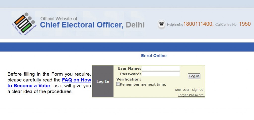 fir for lost voter id card delhi