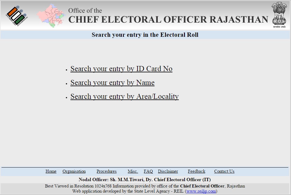 Voter-List-Rajasthan Three different options