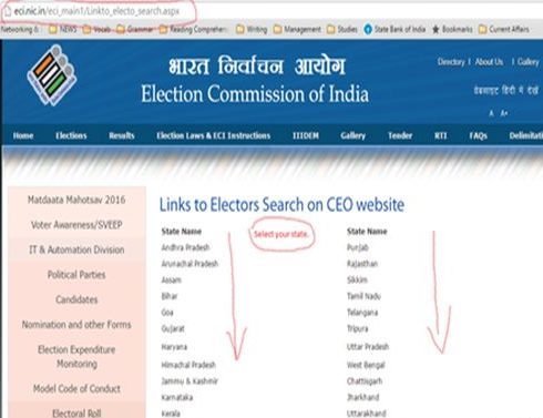 select your state to know part number of electoral roll